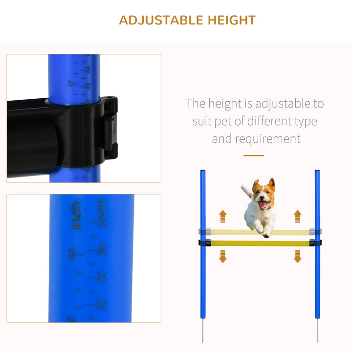 MCL Pet Agility Training Equipment Dog Play Run Jump Obedience Training Set Adjustable (Poles + Hurdle + Tunnel + Pause Box)