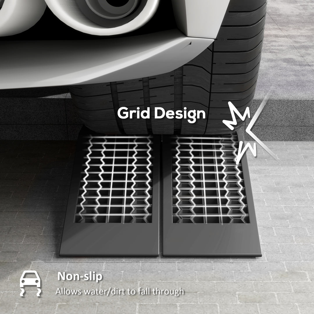 MCL Pair of 2 Low Entrance Plastic Curb Ramps Anti-Slip Surface 3 Ton Capacity Garage Workshop Cars SUVs Small Vans