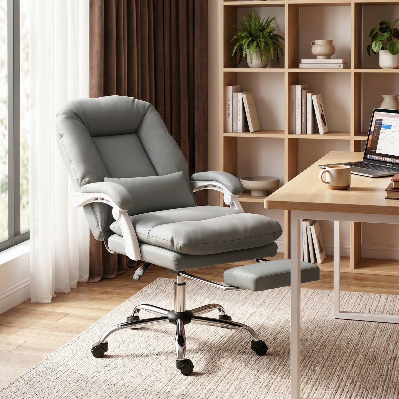 Ergonomic Executive Office Chair, Reclining Desk Chair with Lumbar Sup