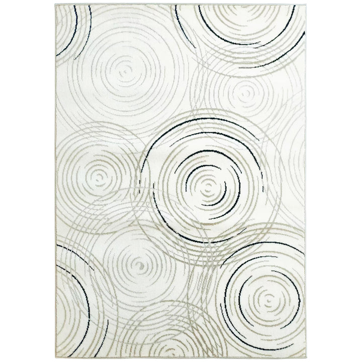 Modern Area Rug, Swirl Pattern Machine Washable Rug, Allergy-Friendly Floor Carpet for Living Room, Bedroom, Dining Room, Home Office, 230 x 160 cm, Cream White