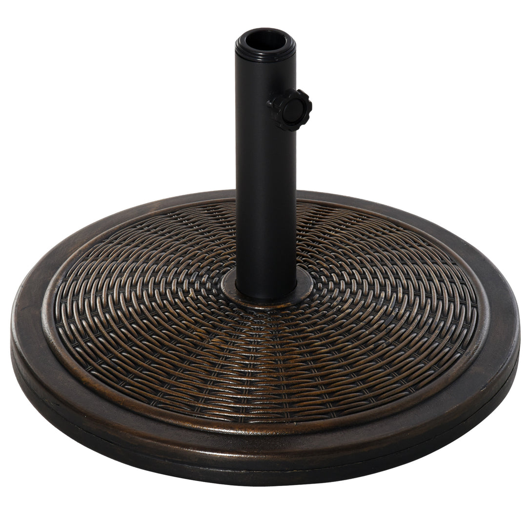 MCL 13kg Garden Parasol Base Holder, Cement Outdoor Market Umbrella Stand, Fits 35mm/38mm/48mm Poles, Black