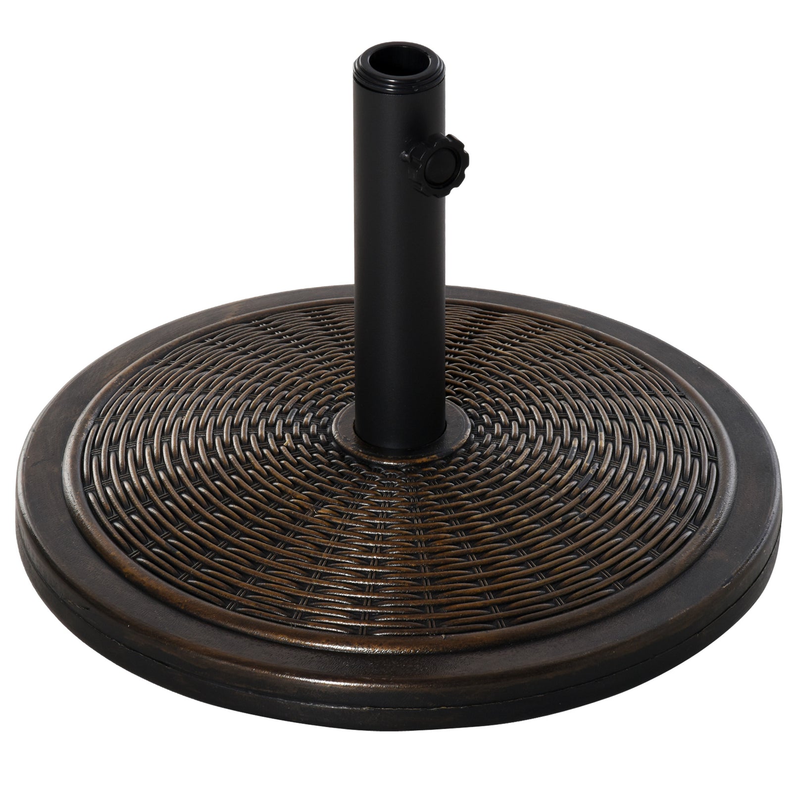 13kg Garden Parasol Base Holder, Cement Outdoor Market Umbrella Stand, Fits 35mm/38mm/48mm Poles, Black