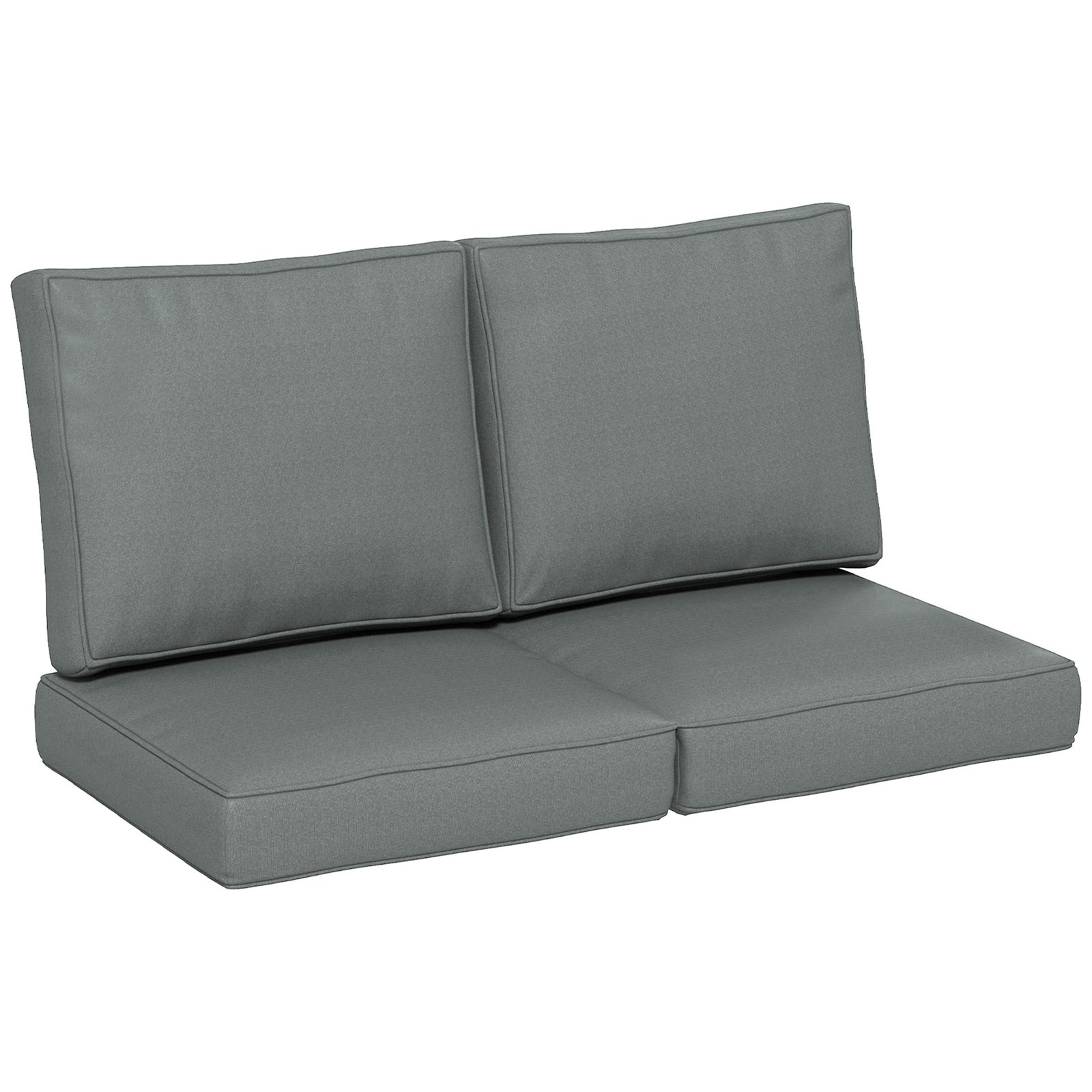 2 Seater Back and Seat Cushion Pillows Replacement, Patio Chair Cushions Set for Indoor Outdoor, Charcoal Grey