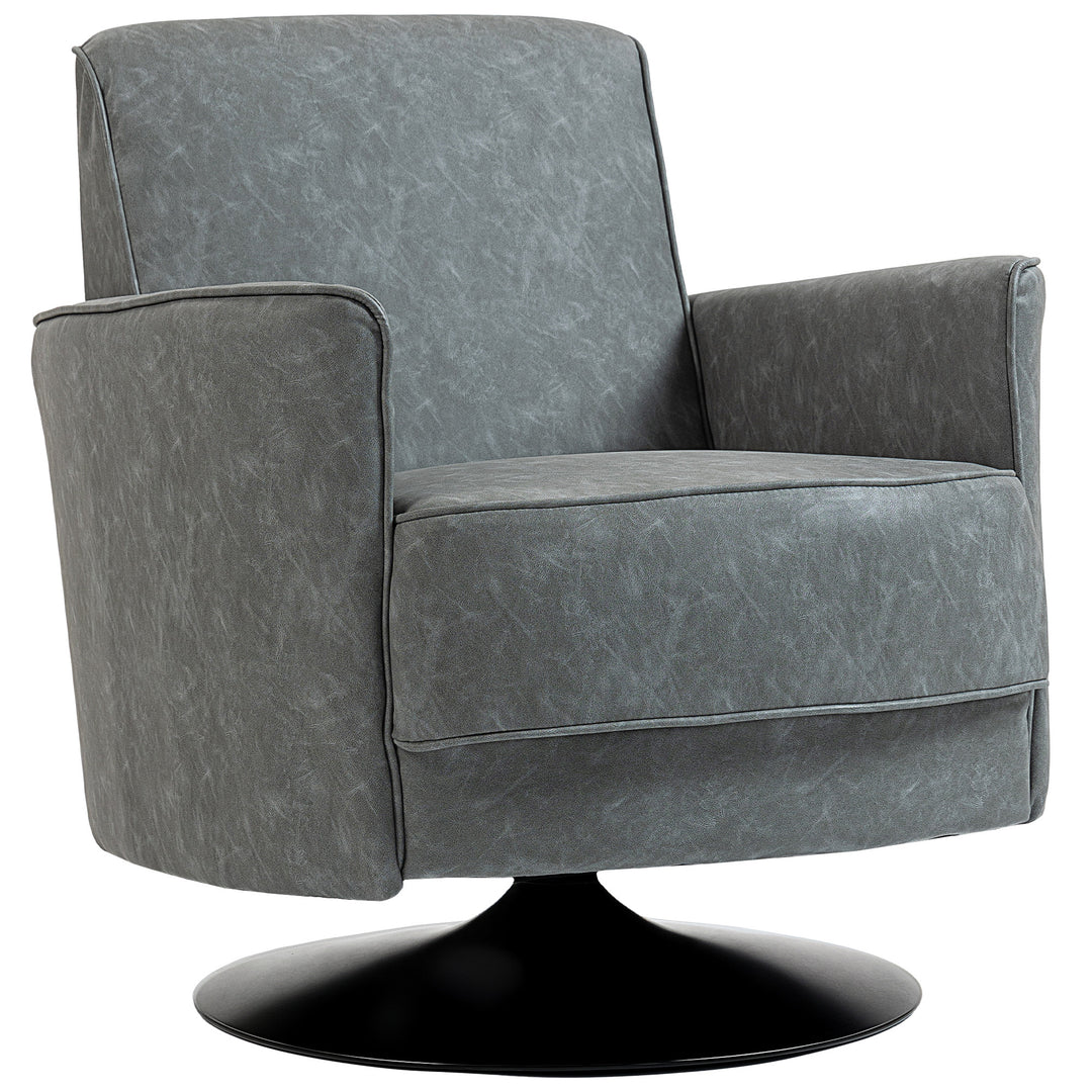 Upholstered Swivel Accent Chair with Thick Padding