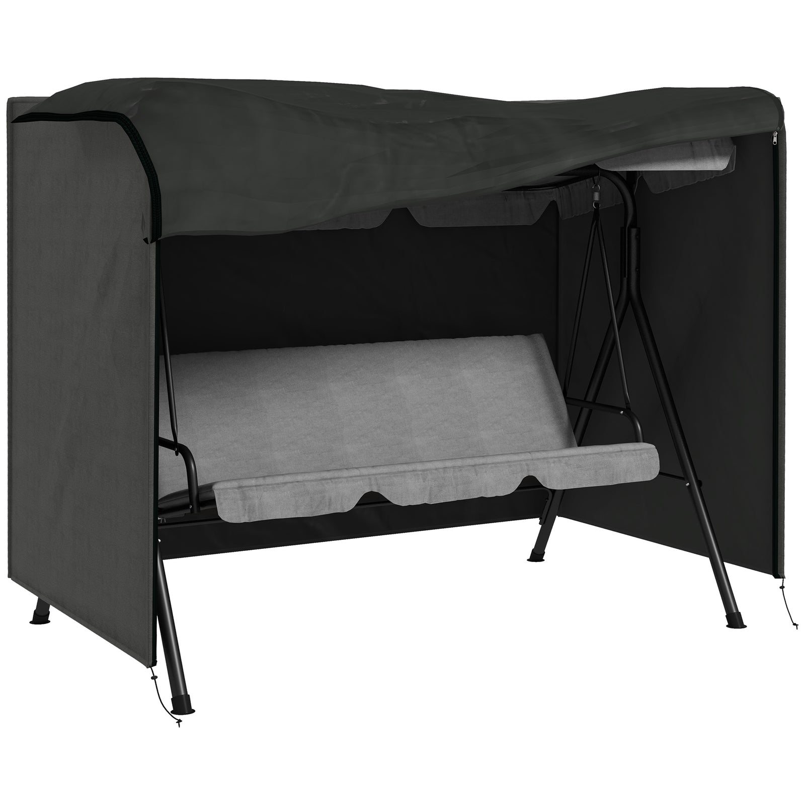205 x 124cm Three-Seater Swing Chair Protective Cover Dark Grey