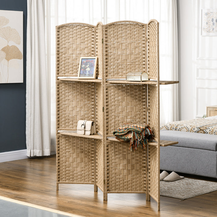 Freestanding Privacy Screen, 4 Panel Folding Room Divider for Living R