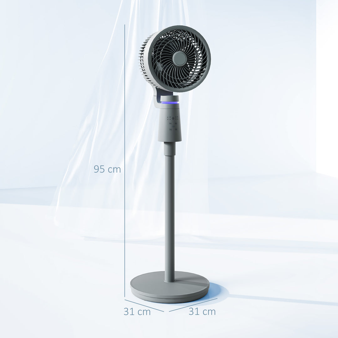 Pedestal Air Circulation Fan with Oscillating, Light Off, Grey