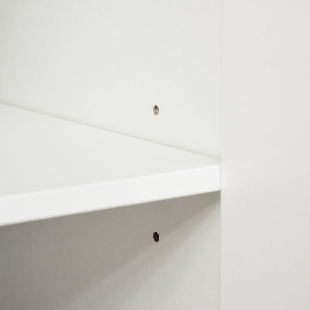 HOMCOM Wooden Freestanding Storage Cabinet for Bedroom, High Gloss Sideboard with Adjustable Shelves, White