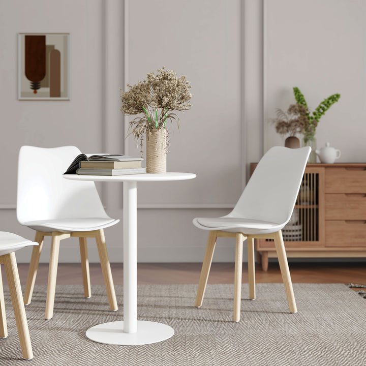 Dining Table, Round Kitchen Table with Steel Base for Living Room, Dining Room, 60 x 60 x 72cm