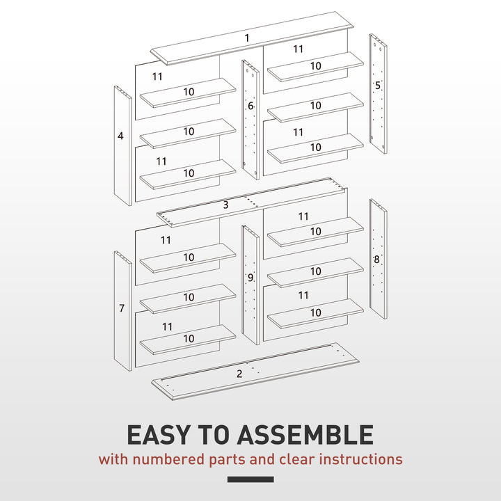 16-Compartment Media Shelf - Black
