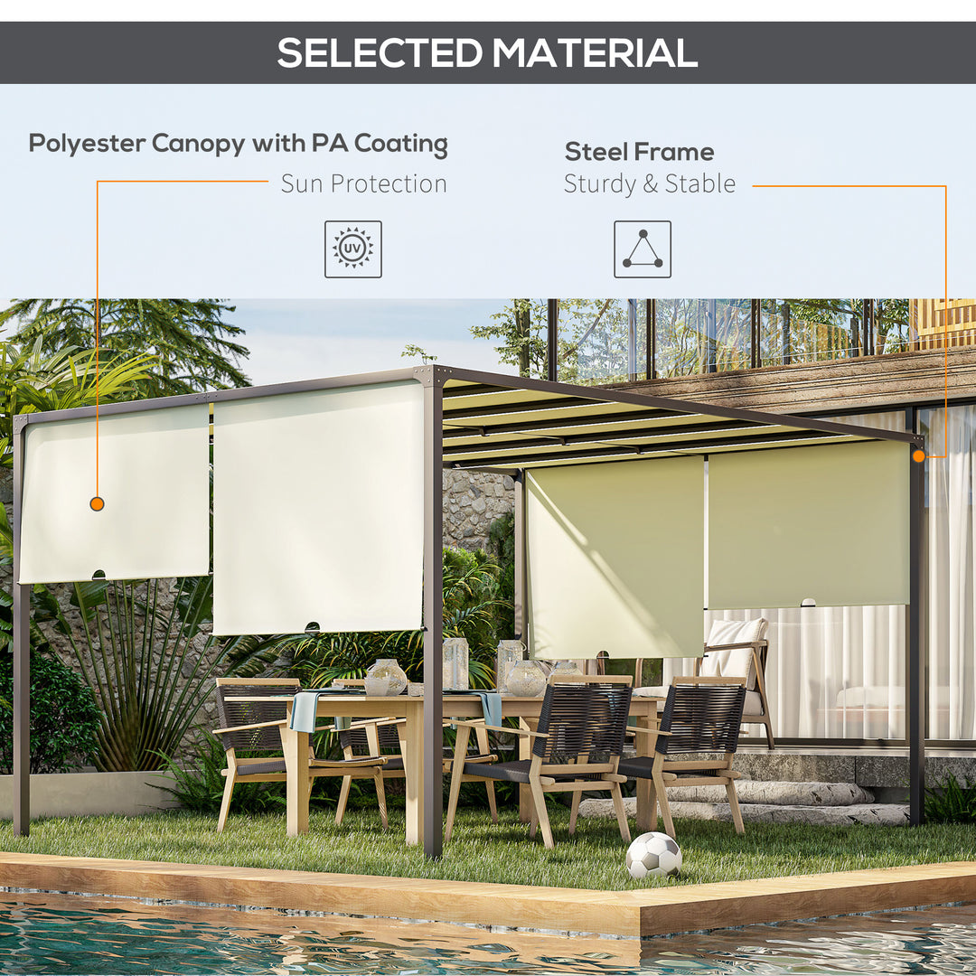 3 x 4m Outdoor Garden Pergola - Cream White