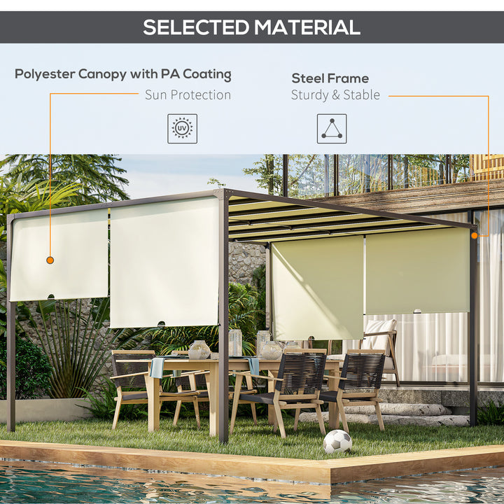 3 x 4m Outdoor Garden Pergola - Cream White