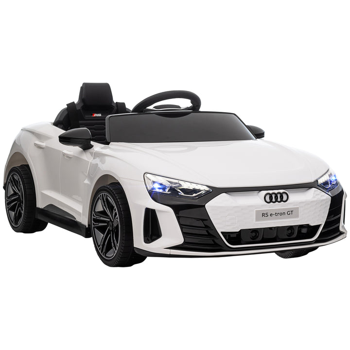 HOMCOM Audi Licensed Kids Electric Ride On Car with Parental Remote Control, 12V Battery Powered Toy with Suspension System, Lights, Music, White