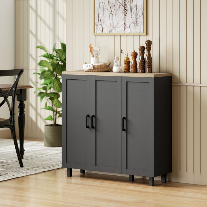 Sideboard Buffet Cabinet, Kitchen Storage Cabinet with 3 Doors and - view 2