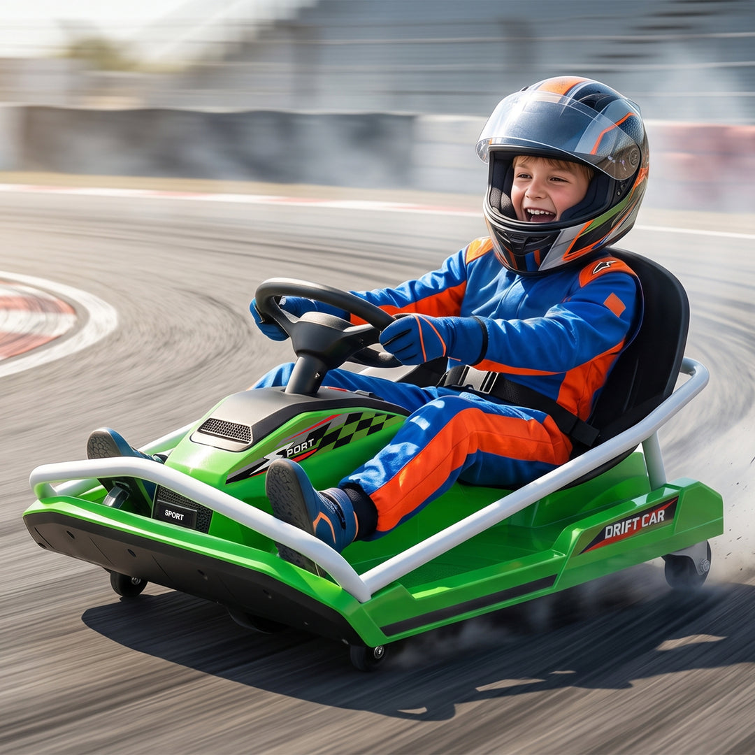 24V Electric Go Kart for Kids with Drift Mode, 300W Brushless Motor, S