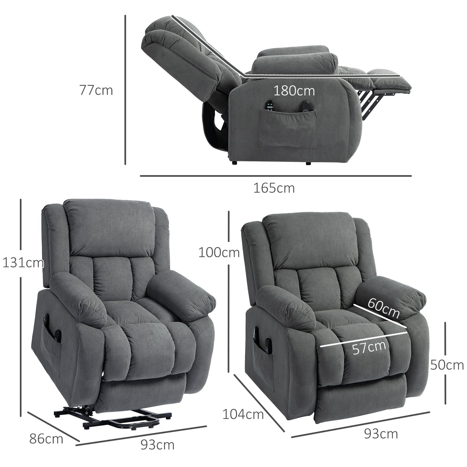 Recliner Armchair Lift Chair, Electric Recliner Chair with Vibration M