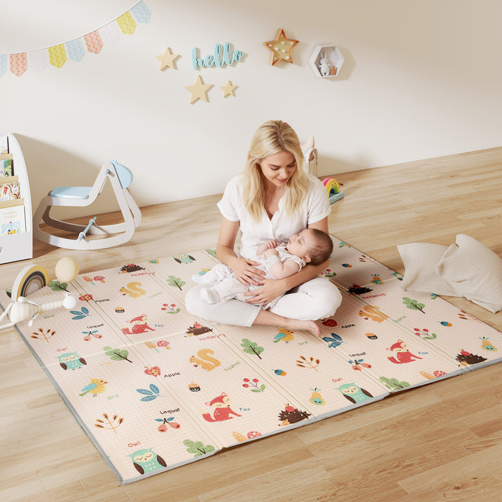 MCL Foldable Baby Play Mat Double-Sided, Reversible Foam Soft Crawling Mat for Toddlers, for Bedroom, Nursery and Playroom