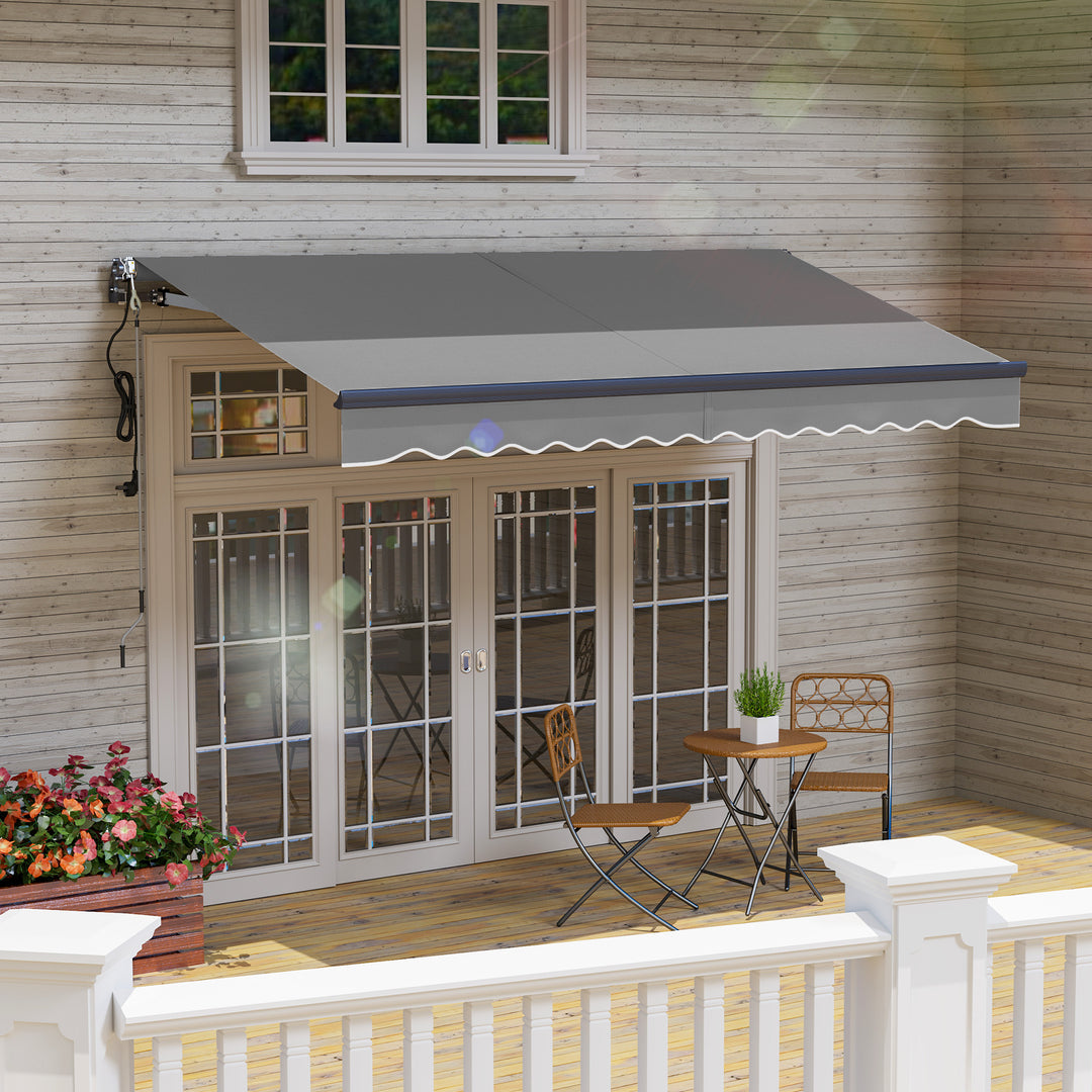 3.5 x 3m Electric/Manual Awning, with Remote - Dark Grey