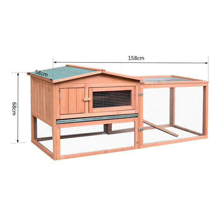 2 Floor Wooden Guinea Pigs Hutches House Bunny Coop Outdoor Garden Backyard, 158L x 58W x 68H cm