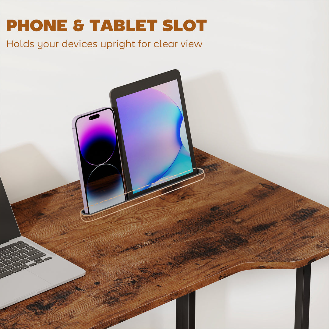 Folding Small Desk on Wheels - Black Wood Effect