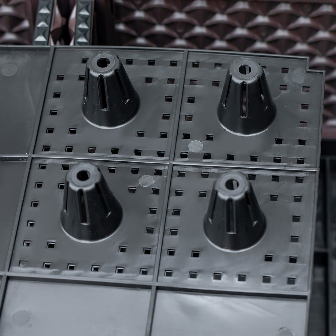 MCL 50cm x 50cm x 46.5cm Set of 2 41L Garden Raised Bed, Elevated Planter Box, Flower Vegetables Planting Container with Self-Watering Design and Drainage Holes