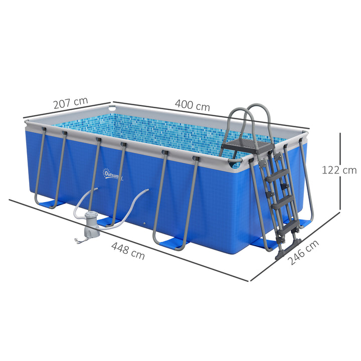 207 x 400cm Five-Person Above Ground Swimming Pool, with Ladder - Blue
