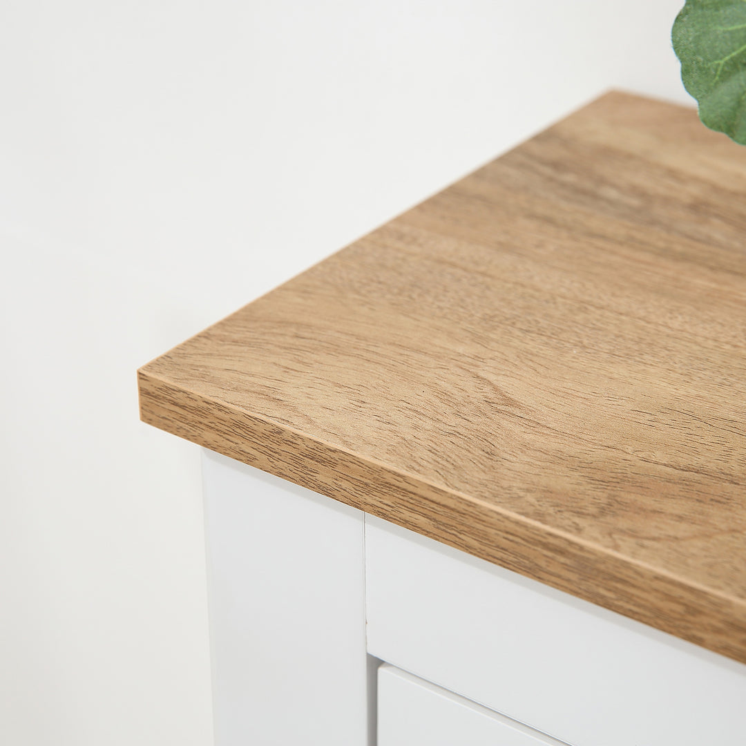 MCL 2 Drawer Shoe Cabinet Modern Narrow Shoe Cupboard Hallway Wooden Storage Organiser with Flip Doors Adjustable Shelf for 6-12 Pairs, White