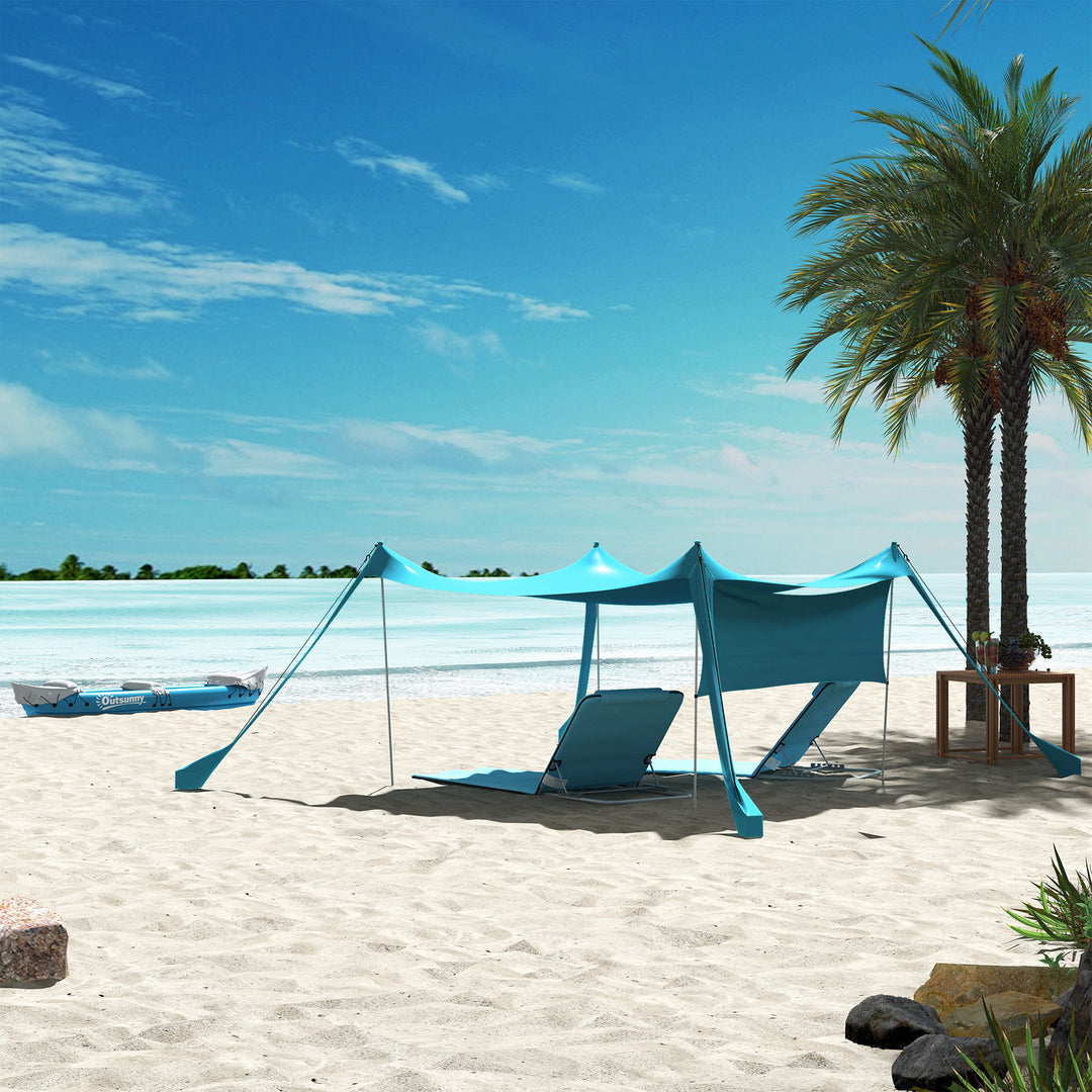 Beach Tent Event Shelter with Detachable Sidewall and Carry Bag, for Camping, Trips, Fishing, Picnics, Sky Blue