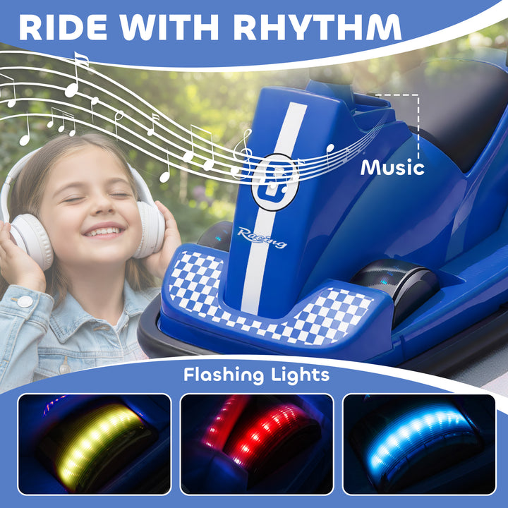 Kids Bumper Car, 360° Rotation Spin Electric Waltzer Car with LED Ligh