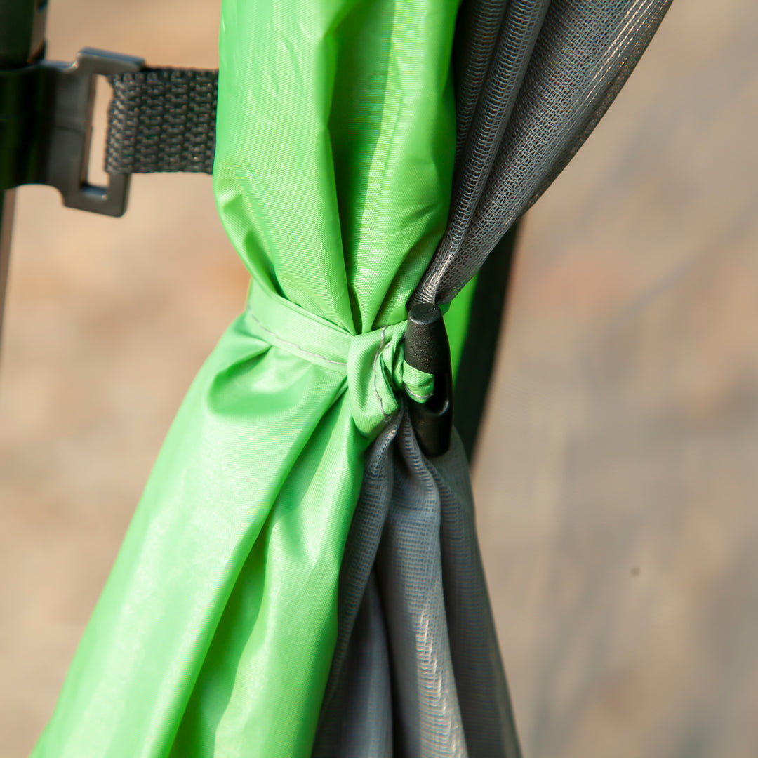 MCL 6 Person Pop Up Camping Tent, 2-Tier Design Backpacking Tent with 4 Windows 2 Doors Portable Carry Bag for Fishing Hiking, Green