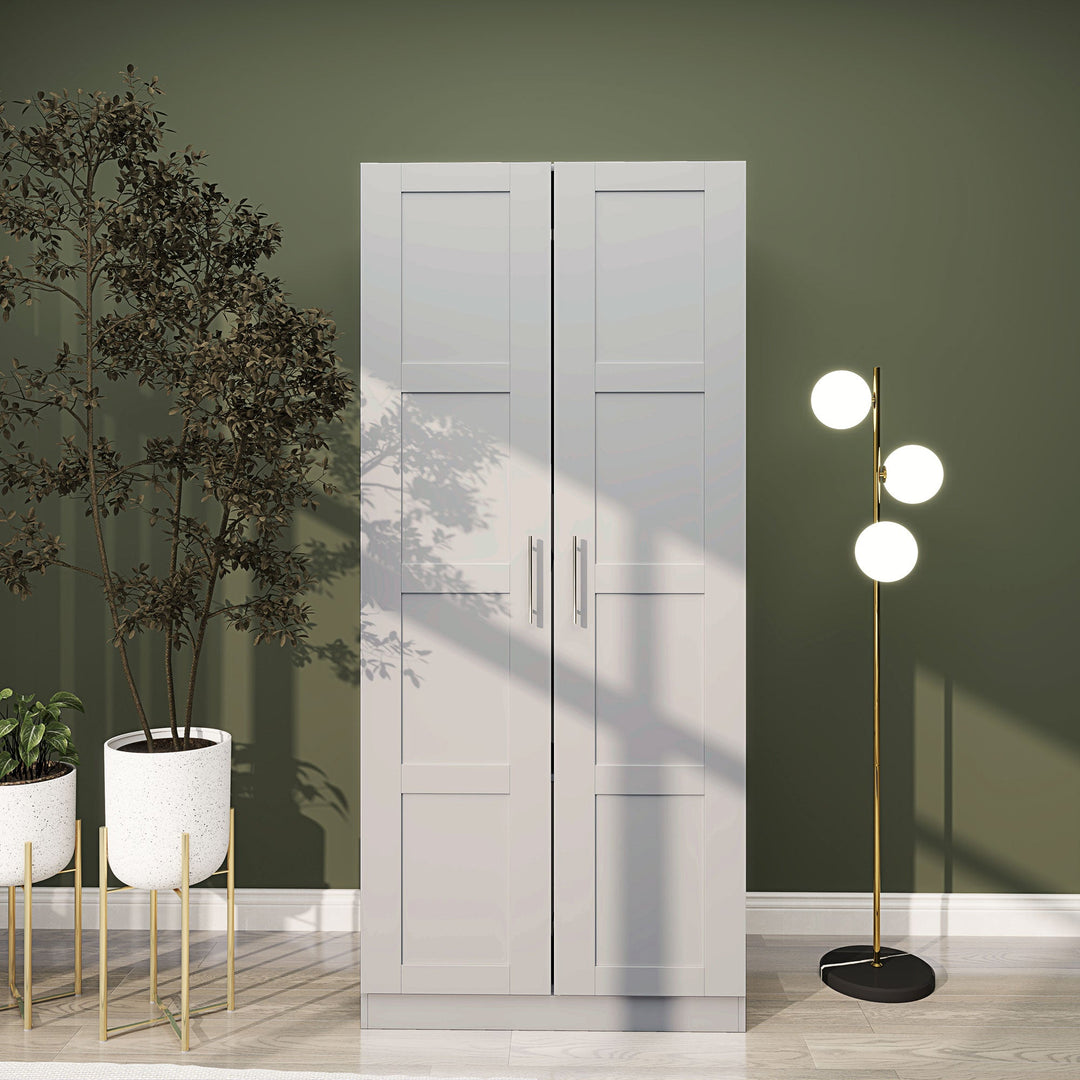 Double Paneled Door Wardrobe, with Shelves