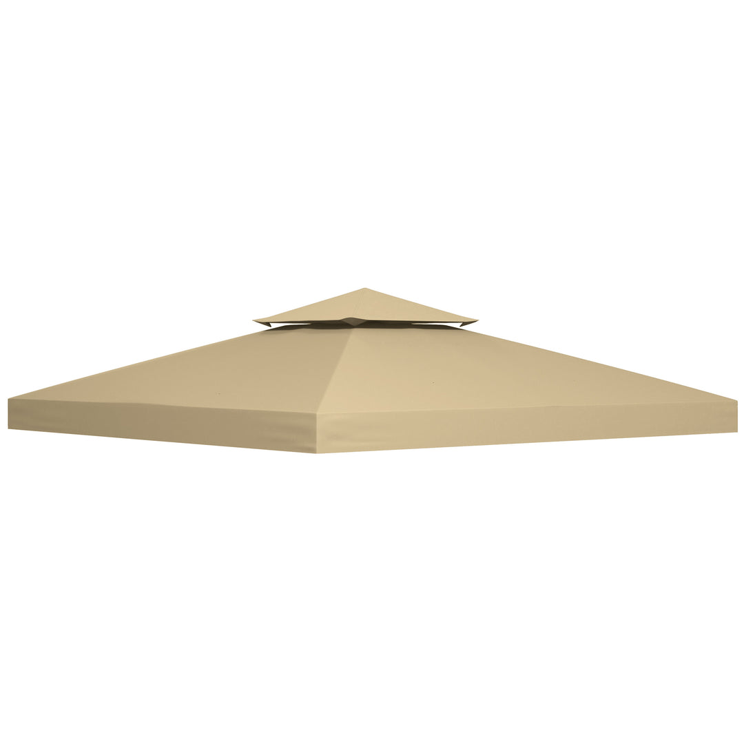MCL 3(m) Gazebo Top Cover Double Tier Canopy Replacement Pavilion Roof Deep Beige