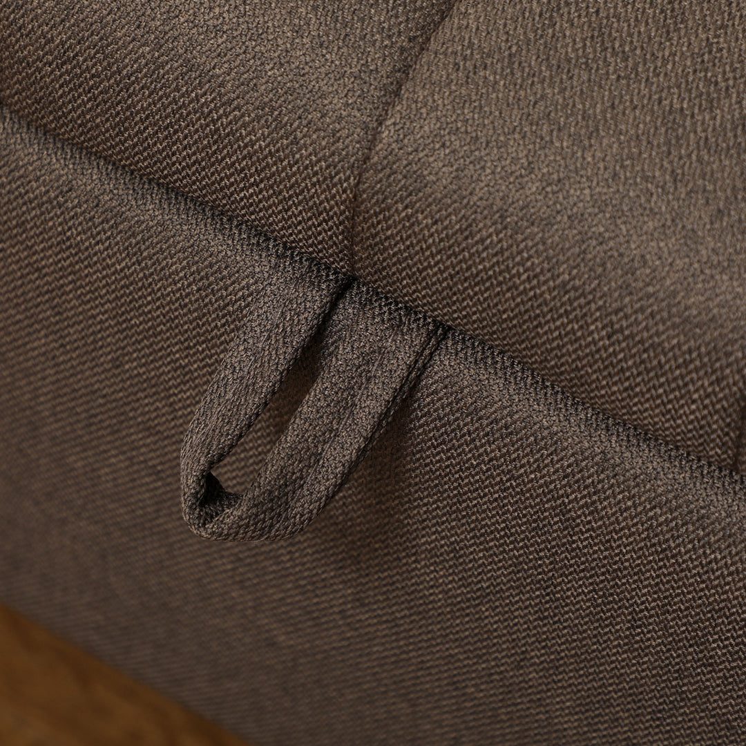 Linen-Look 92 x 31cm Storage Ottoman - Dark Brown