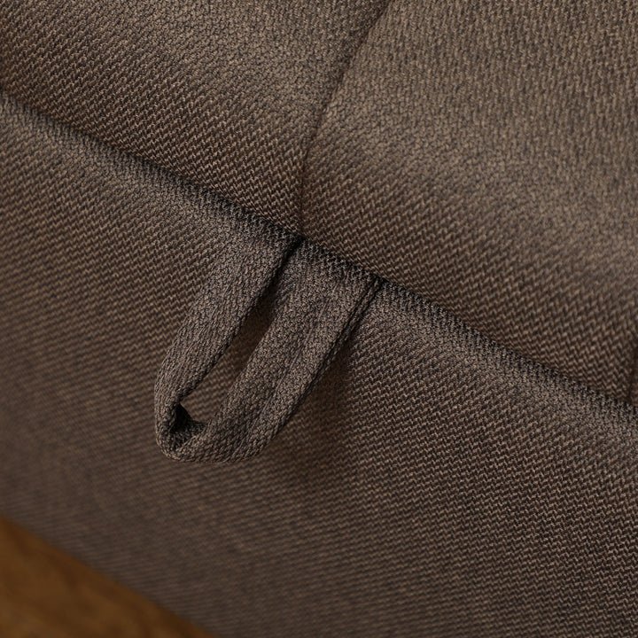 Linen-Look 92 x 31cm Storage Ottoman - Dark Brown