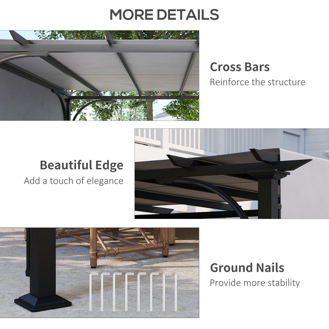 3 x 3(m) Outdoor Pergola, Garden Pergola Gazebo with Adjustable Canopy, Grey