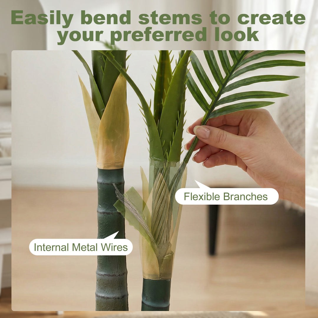 Artificial Palm Tree with 14 PEVA Leaves, 120cm Decorative Artificial 