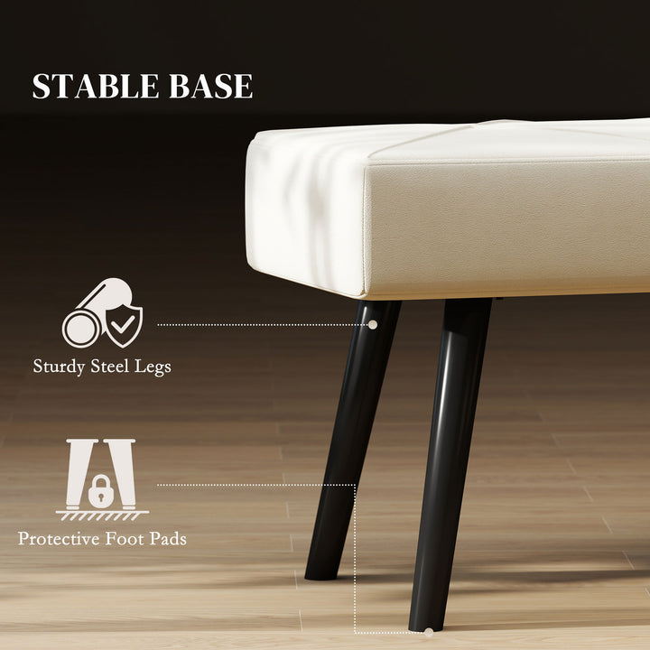 Upholstered Hallway Bench, End of Bed Bench with X-Shape Design and St