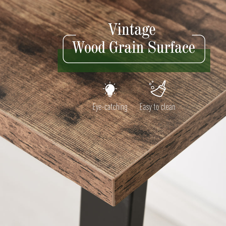 MCL Computer Table, Writing Desk with Steel Frame and Wood Top, Industrial Home Study Table, 115 x 58 x 74.5cm, Rustic Brown and Black