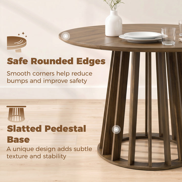 Dining Table for 4-6 People Modern Kitchen Table with Slatted Base 120