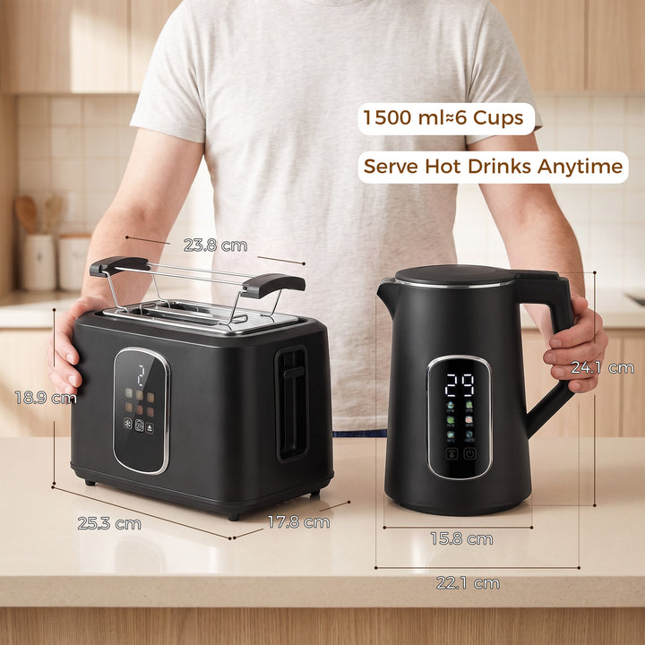 Kettle and Toaster Set with LED Touch Screen, Kettle with Strix - view 3