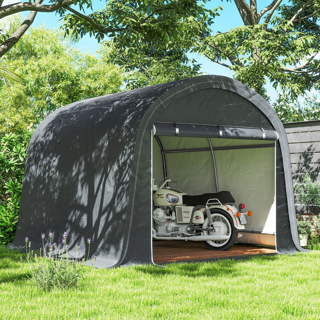 3 x 3(m) Garden Storage Tent, Heavy Duty Outdoor Shed, Waterproof Portable Shed Storage Shelter with Galvanised Steel Frame for Bike, Motorcycle, Garden Tools