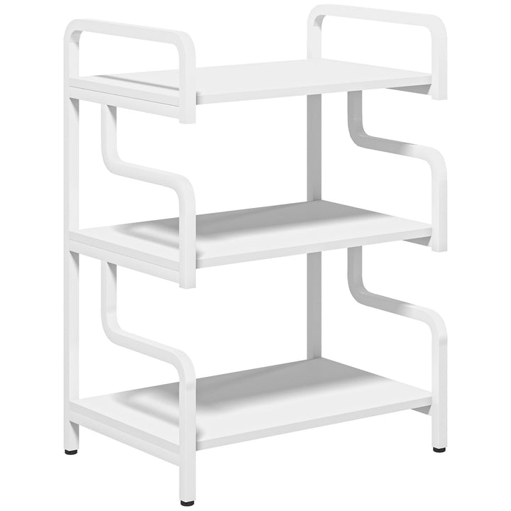 3-Tier Printer Stand with Storage Shelves, Printer Table, 55 x 40 x 77cm Printer Shelf for Home Office, Study, White