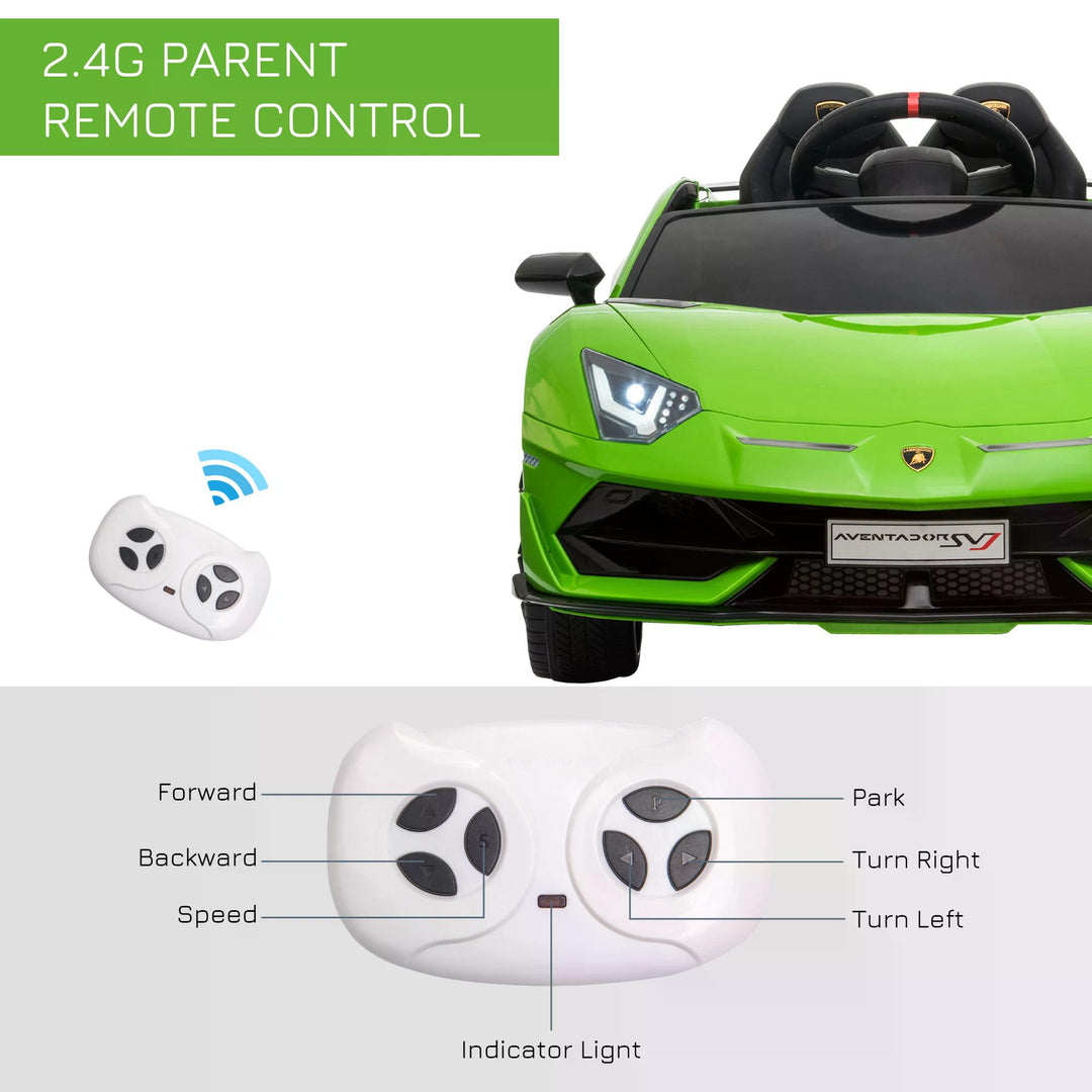 Lamborghini SVJ 12V Kids Electric Ride On Car Sport Racing Toy RC for 3-8 Yrs