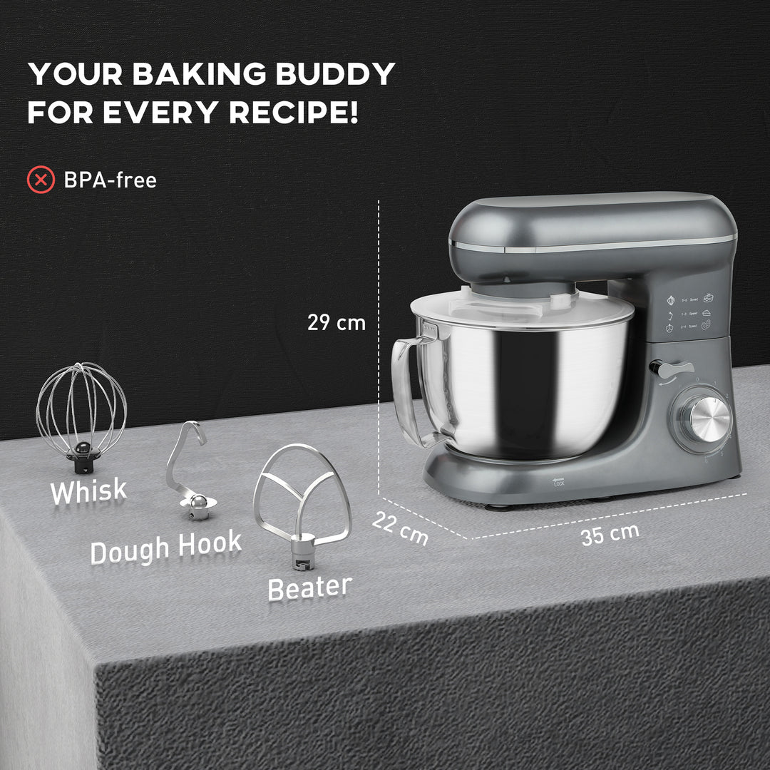 1300W Kitchen Stand Mixer, with Accessories - Silver