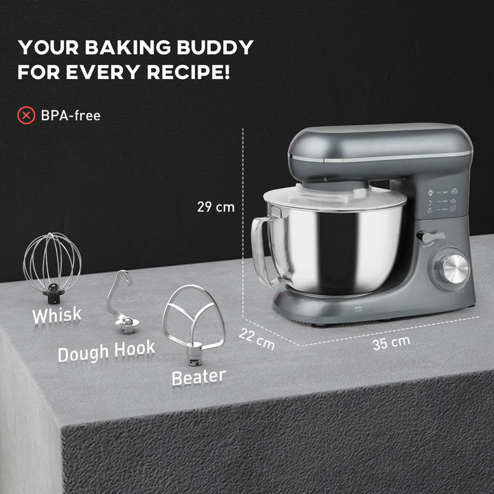1300W Kitchen Stand Mixer, with Accessories - Silver