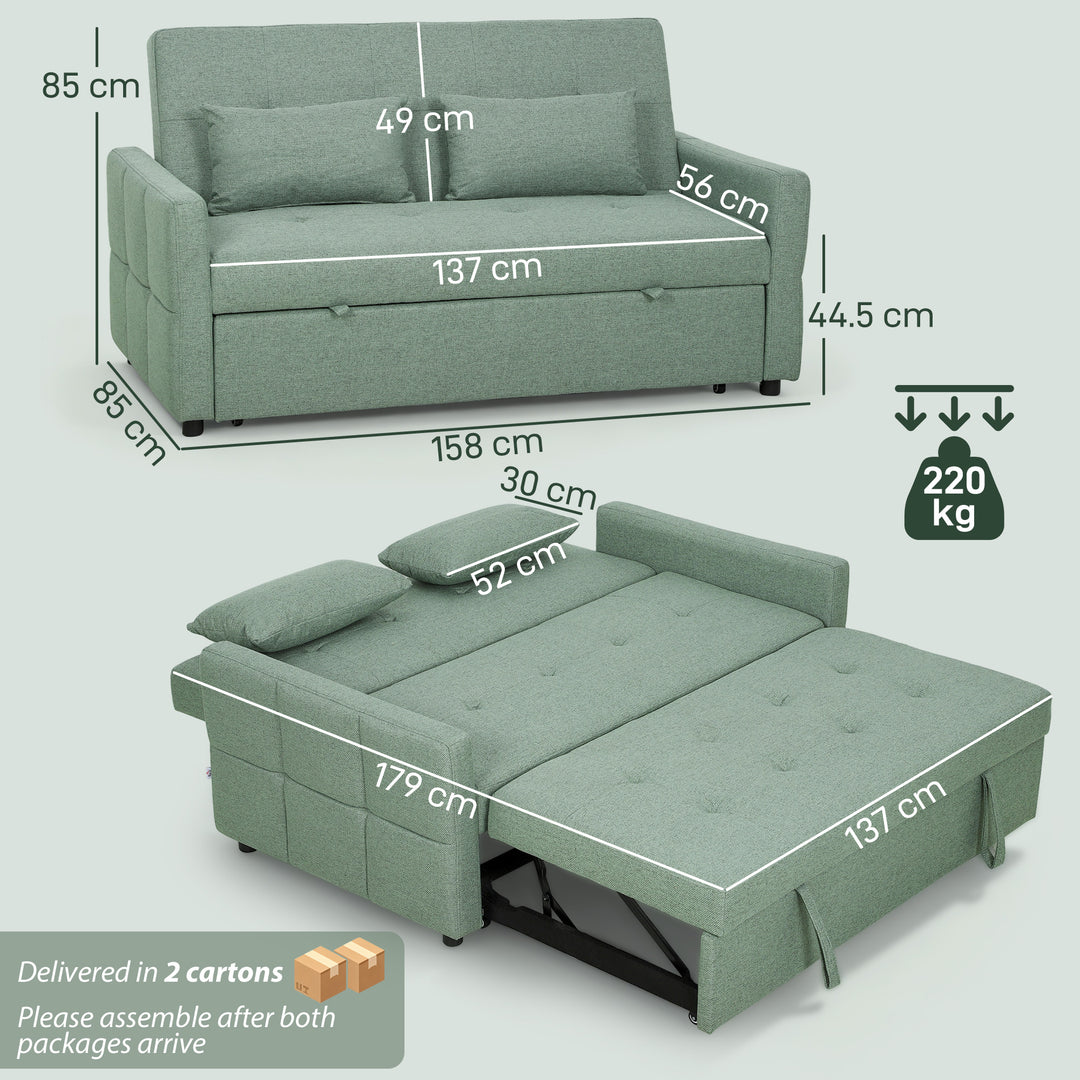 Three-Way Two-Seater Sofa Bed