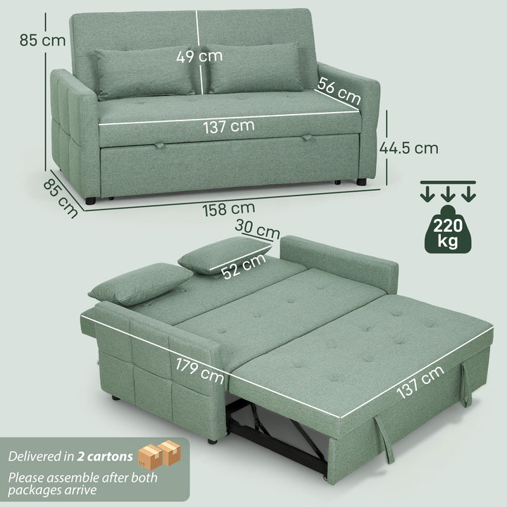 Three-Way Two-Seater Sofa Bed