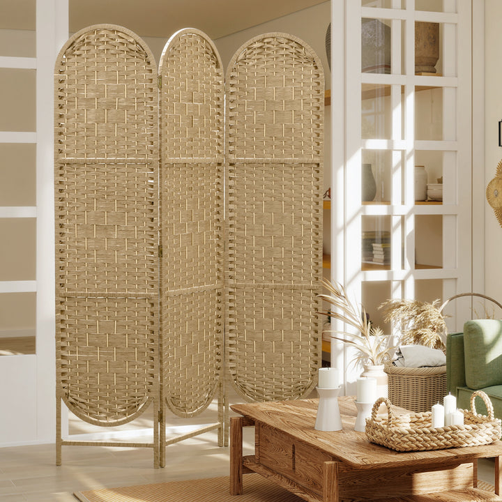 Freestanding Privacy Screen, 3 Panel Folding Room Divider for Living R