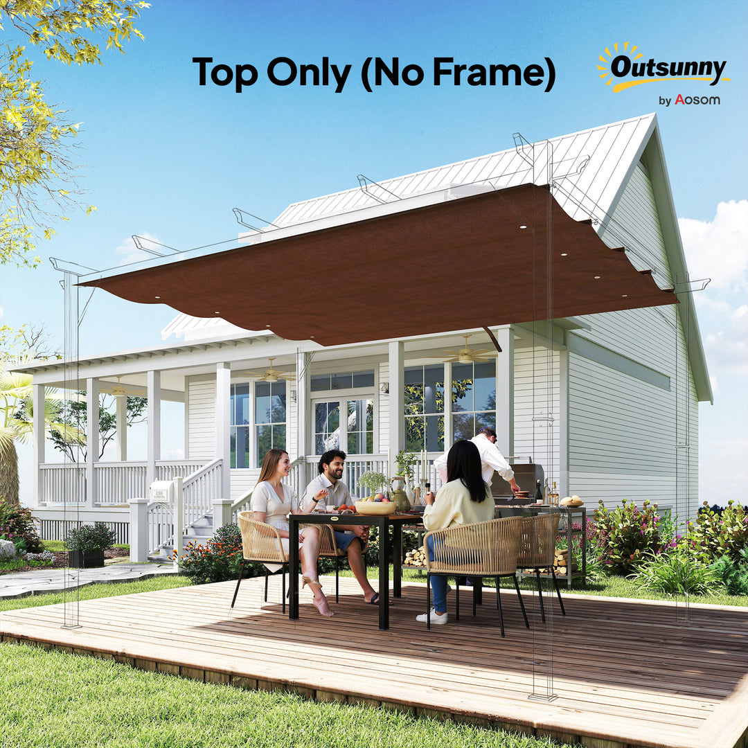 Pergola Cover Roof, 2.86 x 2.45 m Retractable Sun Shade Top for 3 x 2m