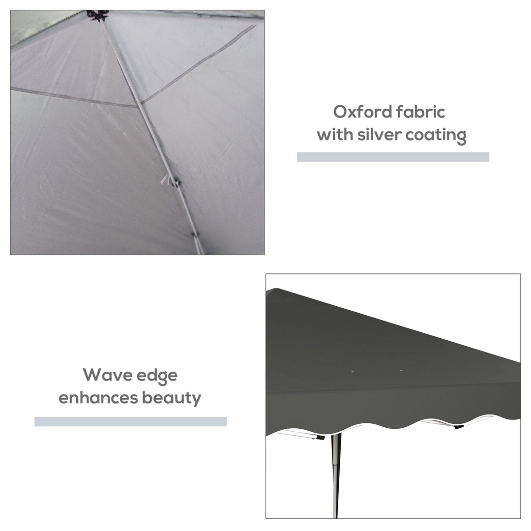 3 x 3cm Adjustable Height Pop-Up Gazebo, with Bag - Grey